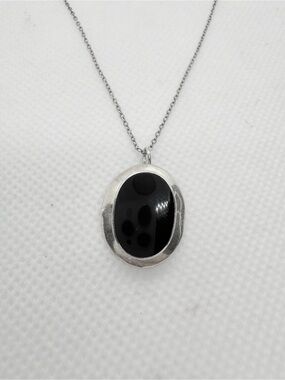 Roma Designer Jewelry Sterling Silver Black Onyx Pendant Necklace
